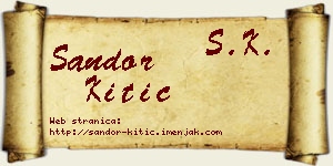 Šandor Kitić vizit kartica